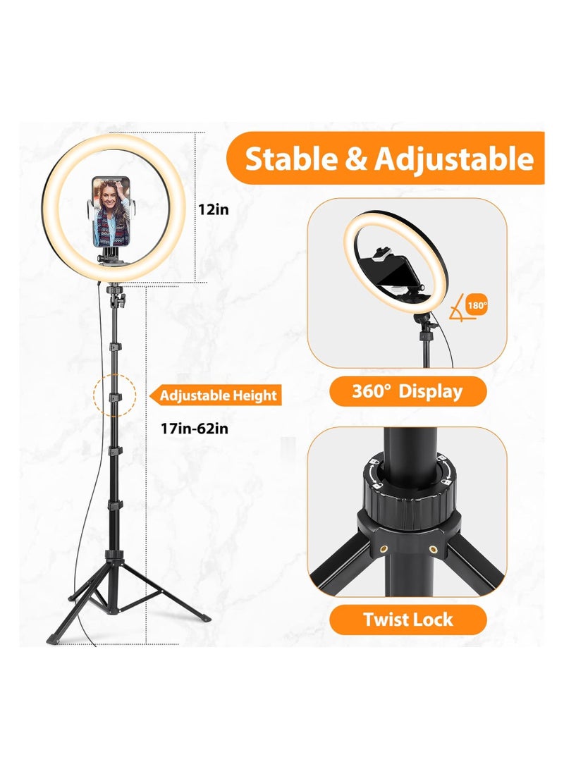 8-Inch LED Selfie Ring Light with Tripod Stand and Phone Holder – For Live Streaming, Makeup, YouTube Videos and Photography – Compatible with Android and iOS - Image 2