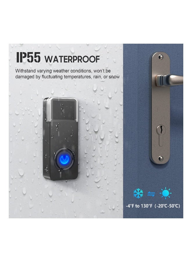 Battery Operated Wireless Doorbell, Cordless Door Bell,【54 Chimes u0026 4-Level Volume】1000ft Wireless Doorbell Kit IP55 Waterproof Doorbell Home Security Doorbell for Home, Office, Hotel (1 Receiver)