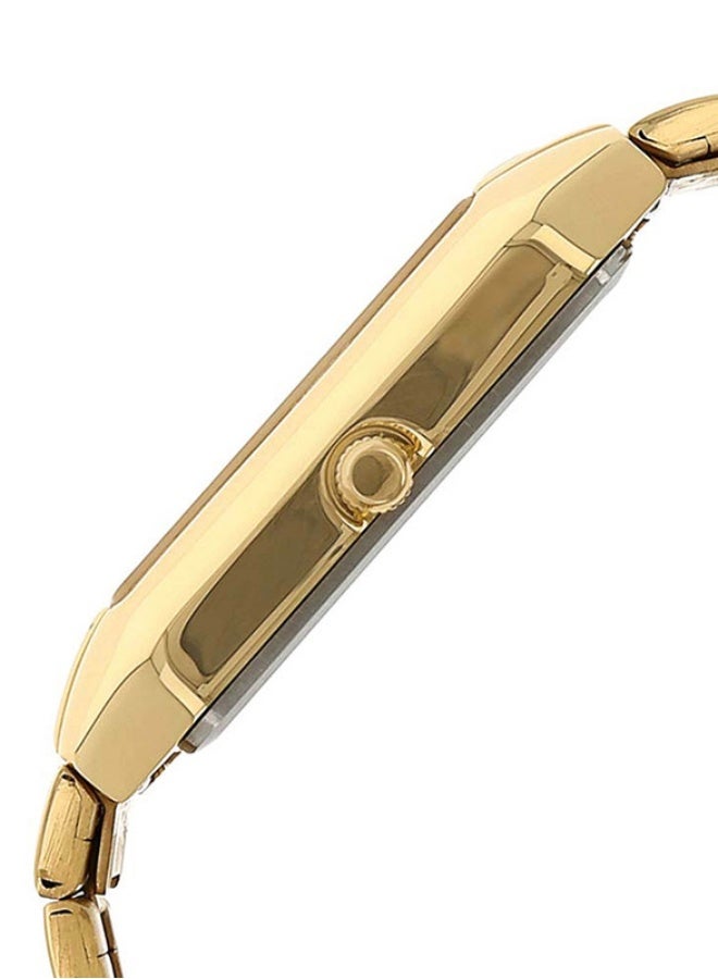 TITAN ساعة تيتان كاريشما التناظرية ذات القرص الأبيض المربع بحزام معدني ذهبي للرجال-9264YM01 - Image 3