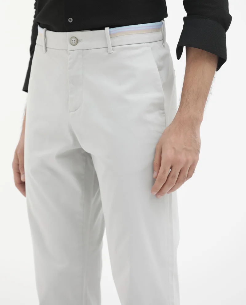 Rare Rabbit Men's Plain Cotton Stretch Trouser