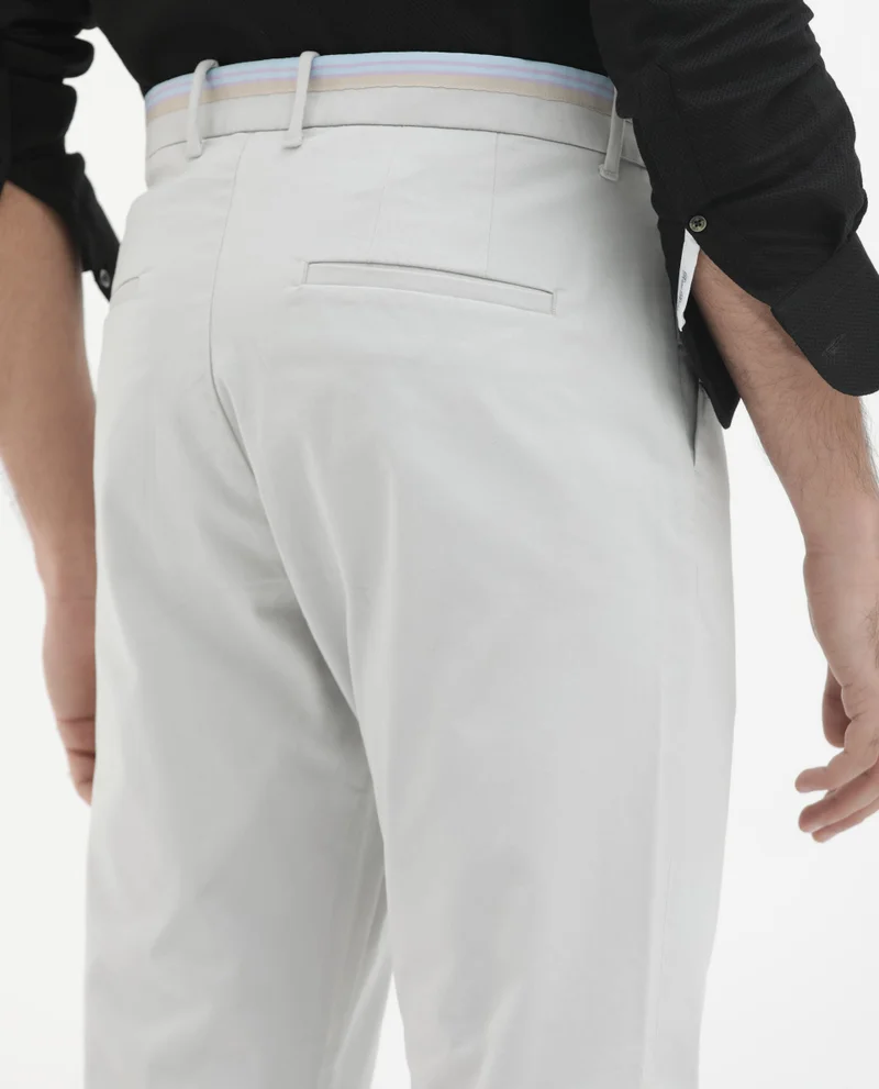 Rare Rabbit Men's Plain Cotton Stretch Trouser