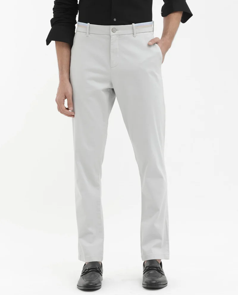 Rare Rabbit Men's Plain Cotton Stretch Trouser