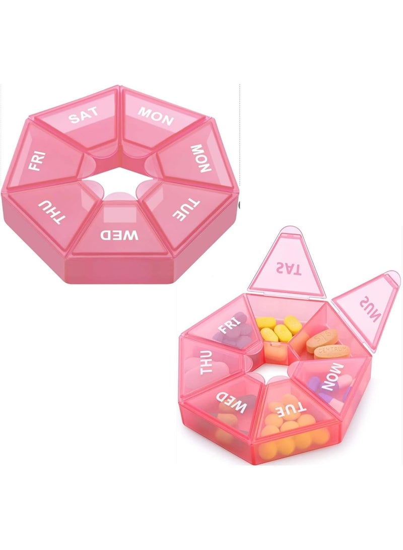 Weekly Pill Organizer 7 Day – 2PCS Large Pill Box with Easy-Open Lids – Portable Medicine, Vitamin & Supplement Holder for Tablets and Fish Oil Capsules – High Capacity Design Holds Up to 10 Pills per Compartment - Image 2