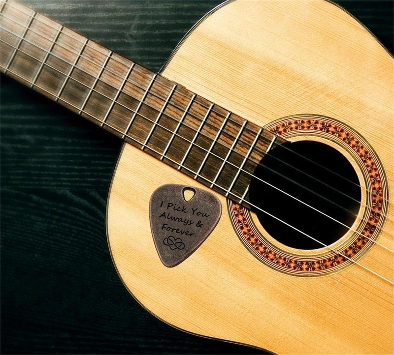 JUPPE Music Gifts For Him Her, Bronze I Pick You Always And Forever Guitar Pick Plectrum Anniversary Birthday Gifts For Boyfriend Husband Couples (Always and Forever) - Image 4
