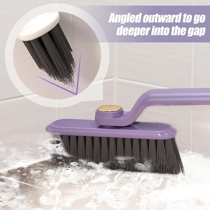 HIMJA Multi-Function Bathroom Plastic Cleaning Brush,Tiles Cleaning Brush,Hard Bristle Rotating Crevice Gap Cleaning Brushes for Bathroom,Floor Cleaner Brush - Image 4