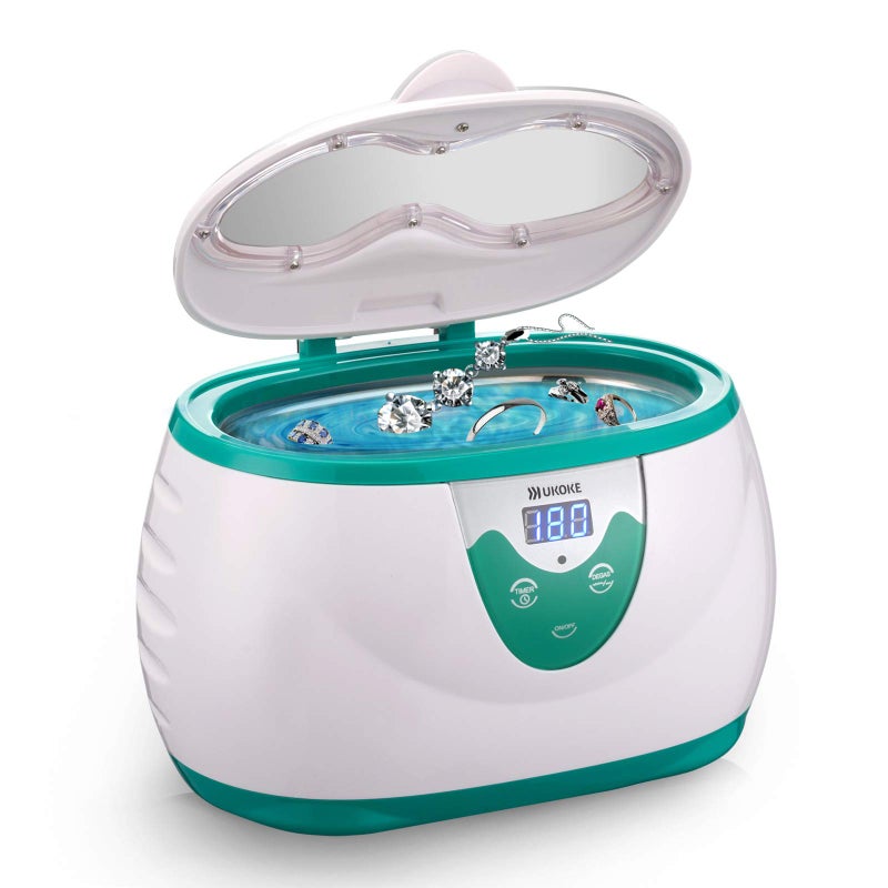 Ukoke Ultrasonic Cleaner, UKOKE 3800S Professional Ultrasonic Jewelry Cleaner with Timer, Portable Household Ultrasonic Cleaning Machine, Electronics Eyeglasses Watch Ring Diamond Retainer Denture Clean  - Image 1