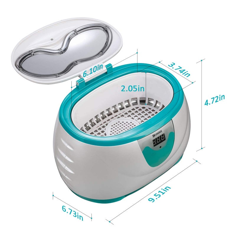 Ukoke Ultrasonic Cleaner, UKOKE 3800S Professional Ultrasonic Jewelry Cleaner with Timer, Portable Household Ultrasonic Cleaning Machine, Electronics Eyeglasses Watch Ring Diamond Retainer Denture Clean  - Image 2