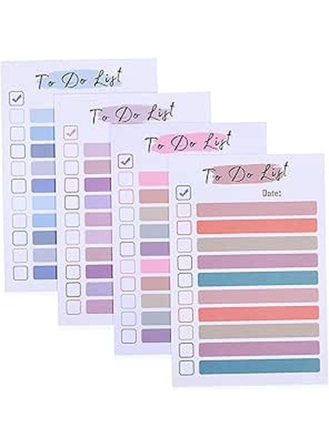 4 Color Self Stick Notepads for Planner Office Home School Organize Tasks Schedule Planning Do Lists - Image 1