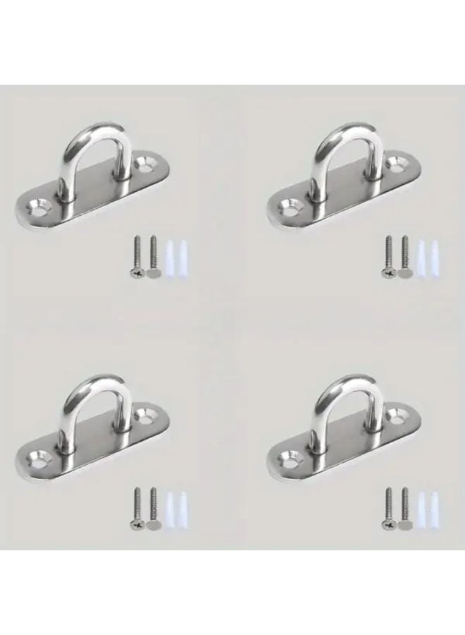 4 Pcs 304 Stainless Steel Ceiling Hooks Heavy Duty Marine Boat Accessories - Image 1