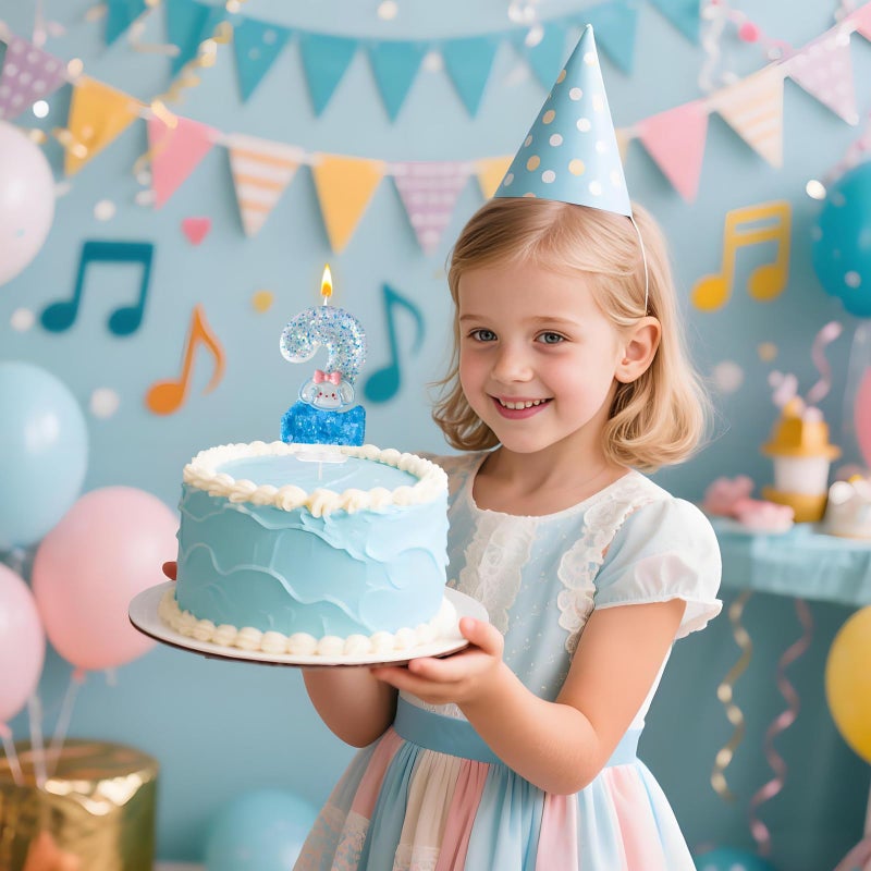 Zailo Blue Gold Dog Birthday Candle with Two-Tone Sequin Baseï½œSparkling Cake Decor for Girls' Cute Partiesï½œSafe Eco Material Decoration for Marine, Birthday & Anniversaryï½œCupcake Topper Gift (2) - Image 5