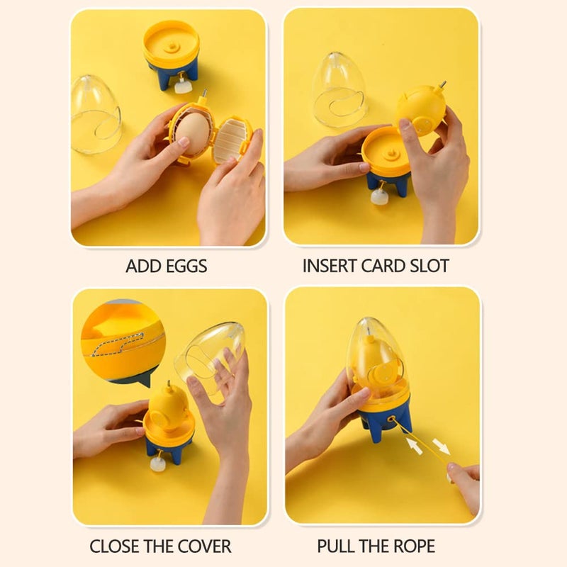 Calidaka Egg Yolk Mixer with Pulling Rope, Egg Scrambl-er Shaker, Quick Golden Manual Egg Maker,Egg Homogenizer Manual Puller Egg Shaker for Kitchen Mixing Egg Whites and Yolks - Image 4