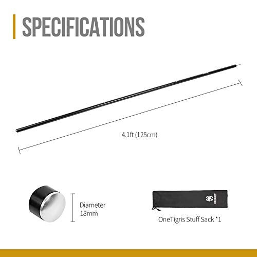 OneTigris Lightweight Tent Poles, 2pc/Set, 7075 Aluminum Alloy, Adjustable & Extendable - Image 2