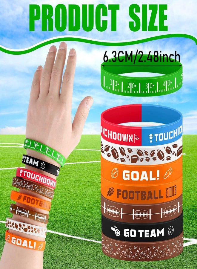 Lunmon 120 Pcs Football Silicone Bracelets Bulk Sport Team Motivational Rubber Wristbands for Sport Football Birthday Party Favors Supplies - Image 2