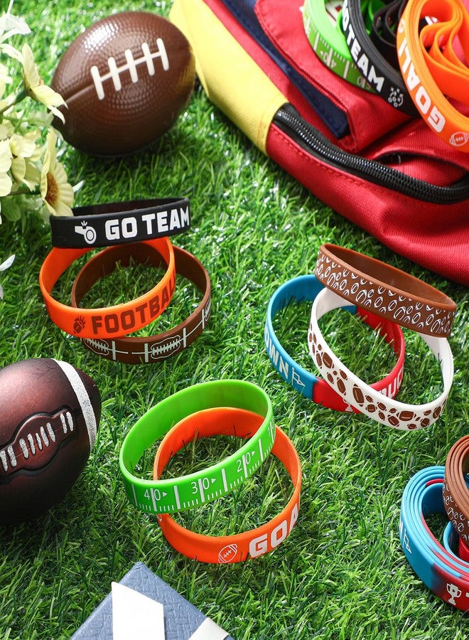 Lunmon 120 Pcs Football Silicone Bracelets Bulk Sport Team Motivational Rubber Wristbands for Sport Football Birthday Party Favors Supplies - Image 4