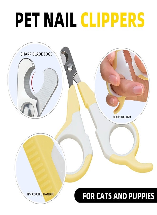 Histotree Yellow Cat Nail Clippers Cat Claw Clippers Cat Toenail Clippers Professional Pet Nail Tool for Small Cats Dogs Animals - Image 2