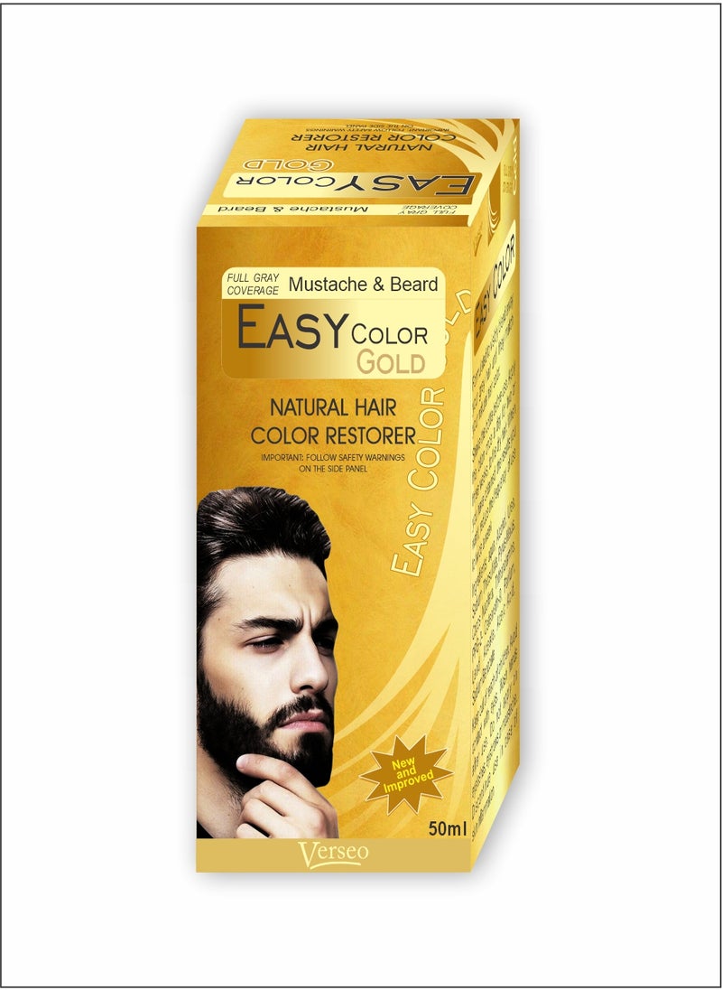 verseo Easy Color Gold Mustache & Beard Natural Hair Color Restorer - Full Gray Coverage Pack Of 1  - Image 3