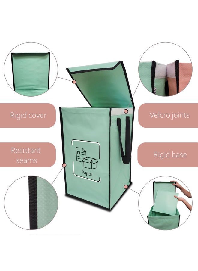 NYIKA Recycling Bags for Kitchen - Indoor Recycling Bins - Recycle Bags - Recycling Box - Recycling Bins for Kitchen 3 Compartments - (With Lid) - Image 2