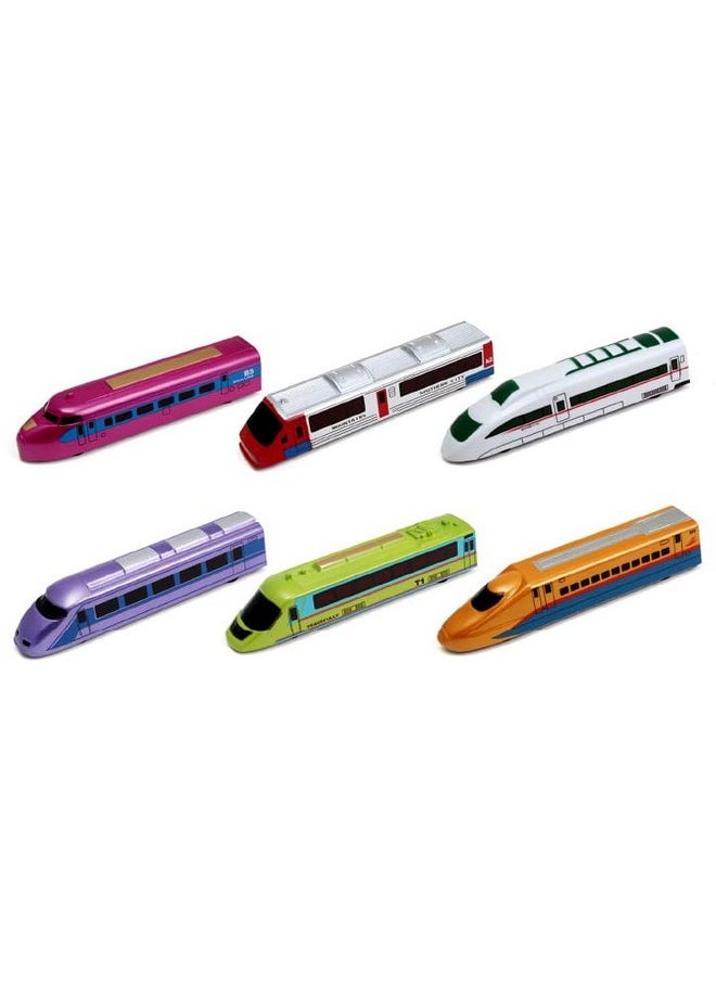 PowerTRC PowerTRC Bullet Train Toys Set for Toddlers Kids Boys, Pull Back City Subway Train High Speed Modern Locomotives Toys Set Party Favors Bulk Gifts for Ages 3 4 5 6 7 8 9 (12 Pcs)  - Image 2