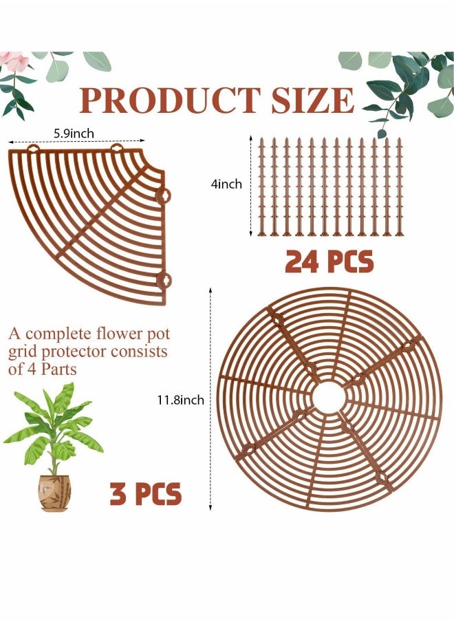 Generic Plant Pot Grid with Center Cutout Cuttable Flower Cover Soil Protectors TERRIFI from Animals Safety Stake Cat Pet Digging Stopper Gardening 3 Pcs  - Image 2