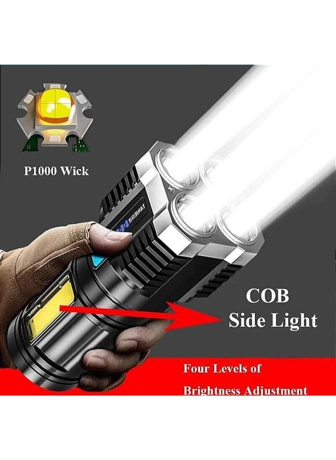 Generic - L-S03 Strong Light 4 Modes of light  Long-range Flashlight Rechargeable COB Side Light Searchlight - Image 1
