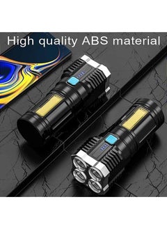 Generic L-S03 Strong Light 4 Modes of light  Long-range Flashlight Rechargeable COB Side Light Searchlight  - Image 4