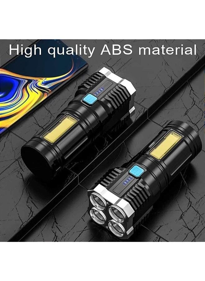 Generic - L-S03 Strong Light 4 Modes of light  Long-range Flashlight Rechargeable COB Side Light Searchlight - Image 1