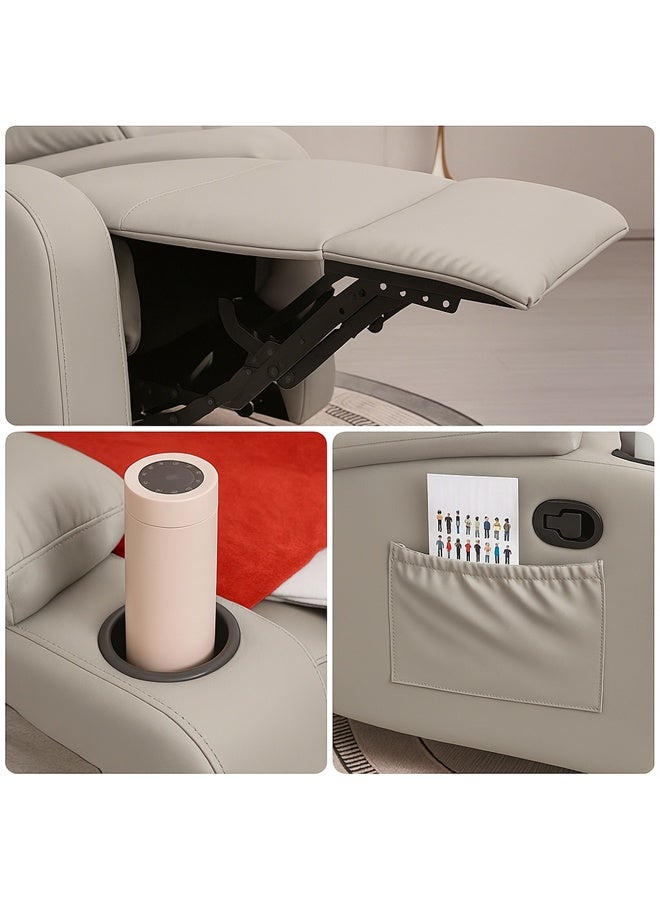 إن كي أكس أريكة مساحة كابينة فردية بسيطة لغرفة المعيشة وغرفة النوم وحامل أكواب متعدد الوظائف وكرسي هزاز مسطح متكئ - Image 5