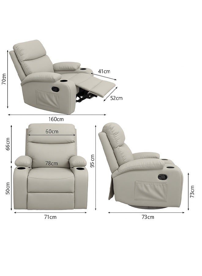إن كي أكس أريكة مساحة كابينة فردية بسيطة لغرفة المعيشة وغرفة النوم وحامل أكواب متعدد الوظائف وكرسي هزاز مسطح متكئ - Image 4