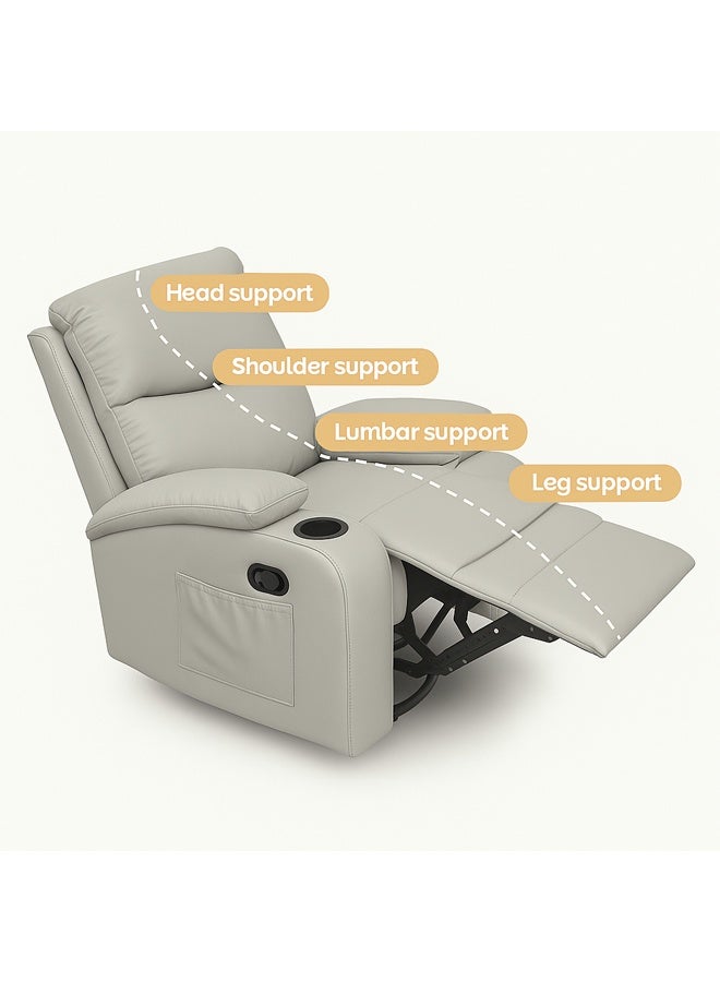 إن كي أكس أريكة مساحة كابينة فردية بسيطة لغرفة المعيشة وغرفة النوم وحامل أكواب متعدد الوظائف وكرسي هزاز مسطح متكئ - Image 3