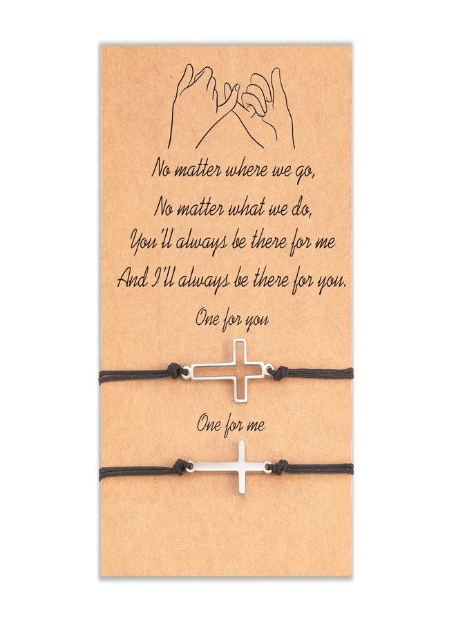 Tarsus Cross Matching Bracelets For 2 Friends Couple Sisters BFF Friendship Bracelets Couples Gifts Best Friend Jewelry Gifts - Image 1