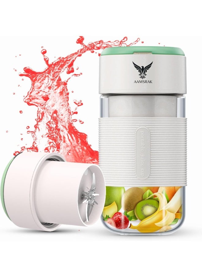 AAMSRAK - Portable Blender 380ml - Personal Smoothie Maker for Juices, Protein Shakes - Mini Travel Blender with Powerful Blades, Leak-Proof Design & Easy Cleaning - Ideal for Home, Office & Gym - Image 1