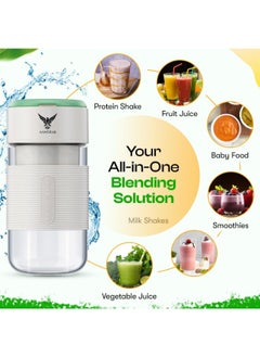 AAMSRAK Portable Blender 380ml - Personal Smoothie Maker for Juices, Protein Shakes - Mini Travel Blender with Powerful Blades, Leak-Proof Design & Easy Cleaning - Ideal for Home, Office & Gym  - Image 4
