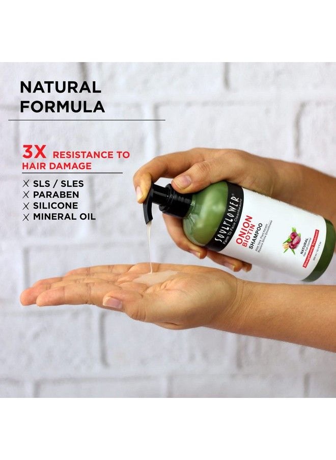 Soulflower - Onion Biotin Shampoo; Hair Growth & Scalp Nourishment Hair Fall & Dandruff; Aloevera Plant Keratin Reetha Shikakai & Neem Sls & Paraben Free; 300Ml - Image 1