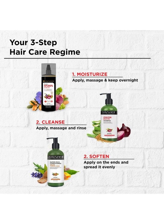 Soulflower - Onion Biotin Shampoo; Hair Growth & Scalp Nourishment Hair Fall & Dandruff; Aloevera Plant Keratin Reetha Shikakai & Neem Sls & Paraben Free; 300Ml - Image 1