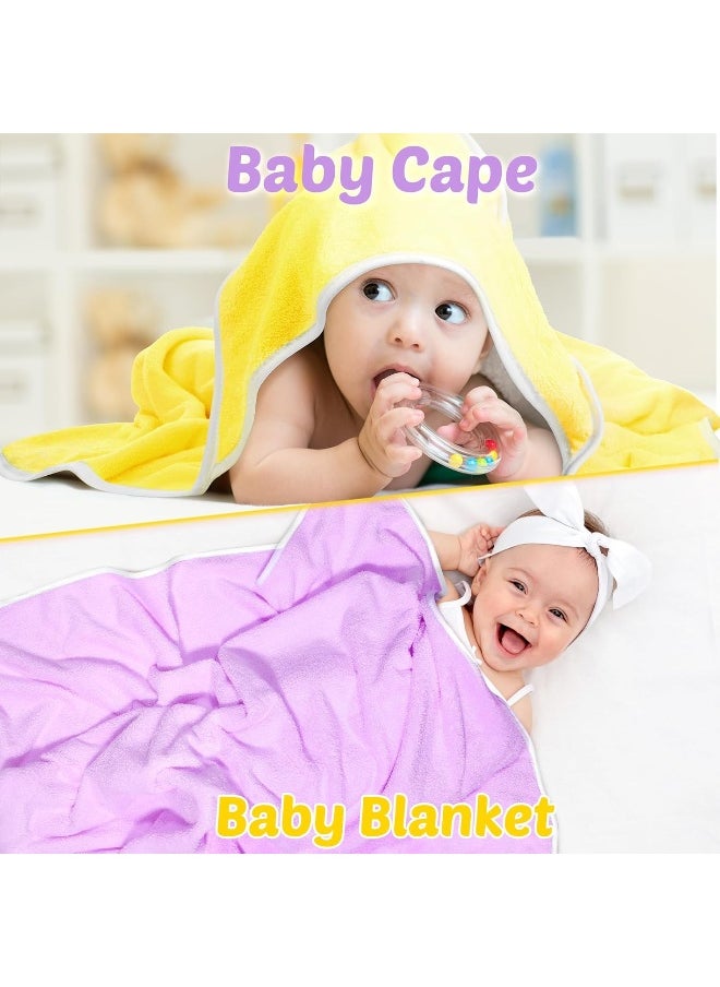 Reginary Reginary 4 Pack Baby Hooded Towels Coral Fleece Baby Bath Towels 30 x 30 Inch Soft Absorbent Hooded Bath Blanket for Newborn Toddler Infant Boy Girl Shower Gift Supplies  - Image 5