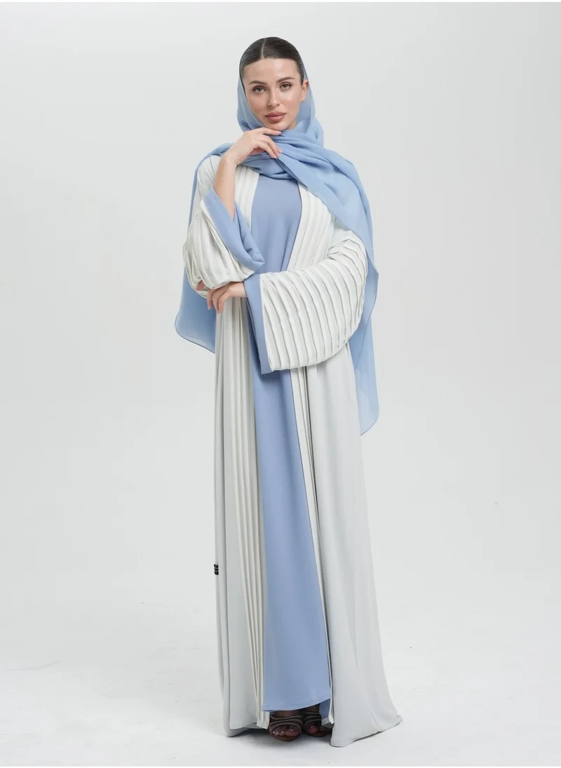 Meem by Mariyah Pleated front open abaya