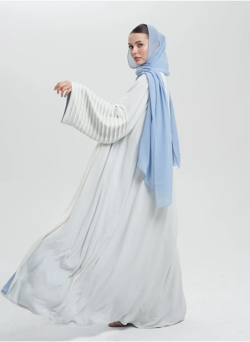Meem by Mariyah Pleated front open abaya