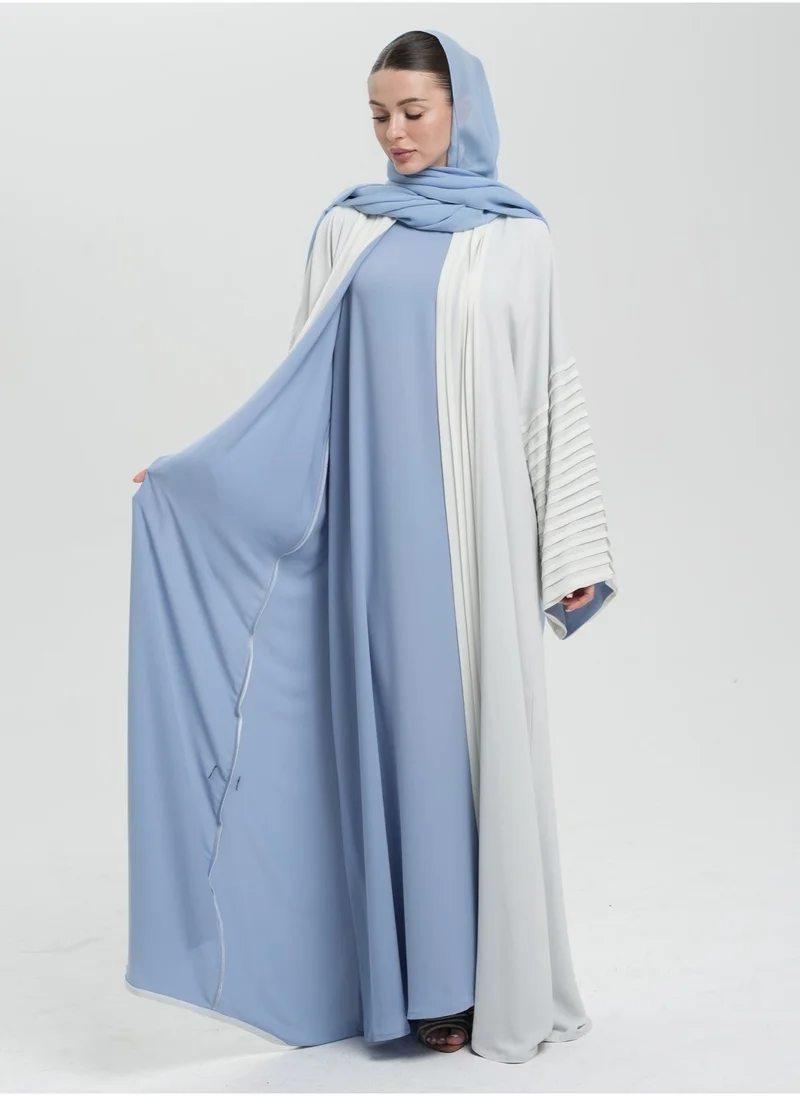 Meem by Mariyah Pleated front open abaya