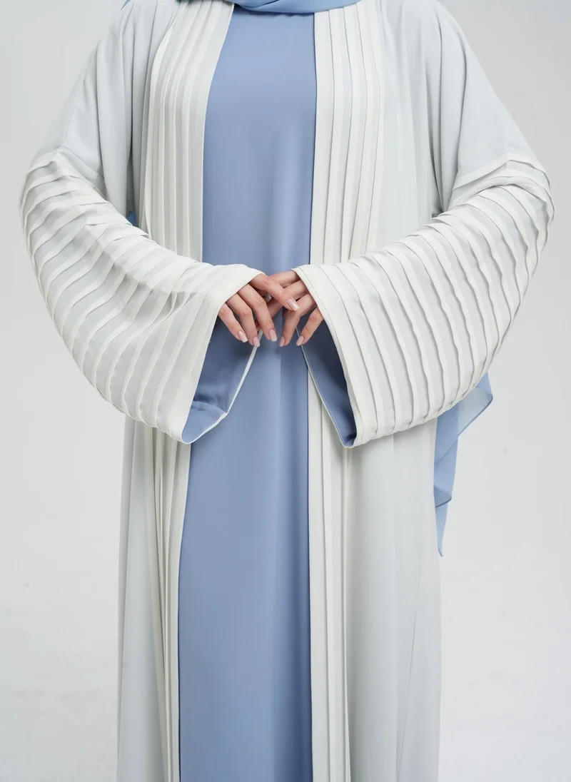 Meem by Mariyah Pleated front open abaya