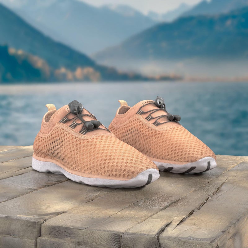 Zhuanglin Women's Quick Drying Aqua Water Shoes,Pinkorange,11 B(M) US - Image 2