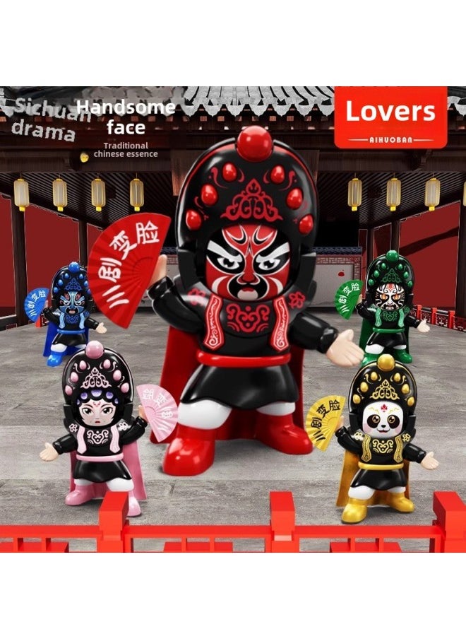 Generic Face-changing Sichuan Opera Doll Toy Peking Opera Facial Mask Panda Doll Doll Ornaments Universal Trendy Sichuan Souvenirs-Color:Xl✅Buy One Get One Free✅Gift Box✅Gold+blue  - Image 2
