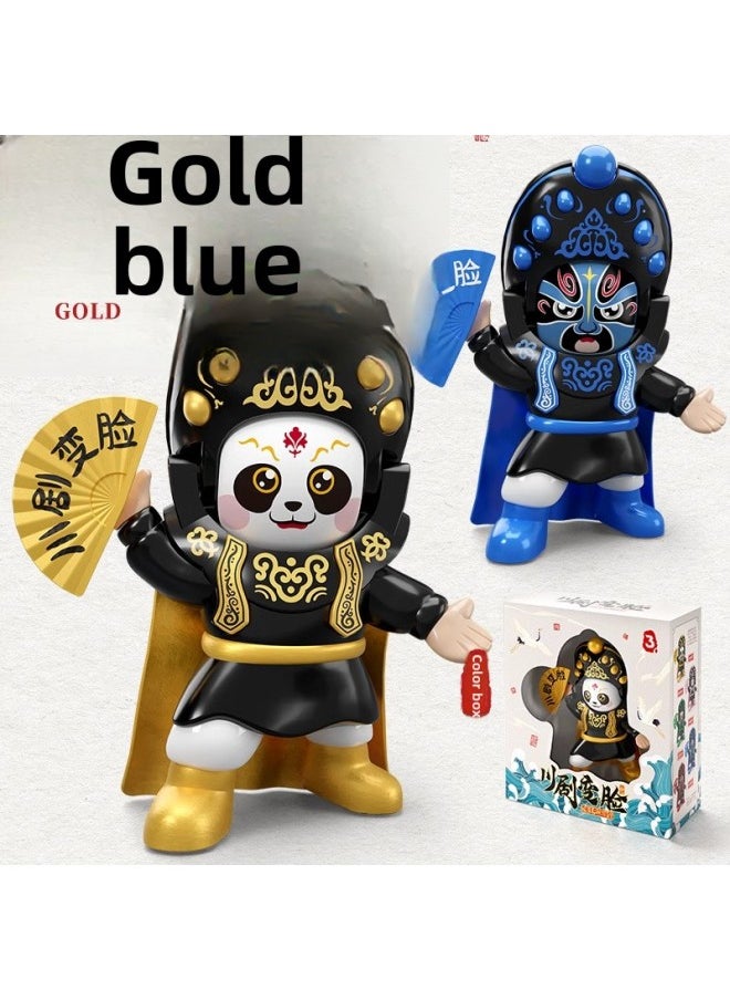 Generic Face-changing Sichuan Opera Doll Toy Peking Opera Facial Mask Panda Doll Doll Ornaments Universal Trendy Sichuan Souvenirs-Color:Xl✅Buy One Get One Free✅Gift Box✅Gold+blue  - Image 1