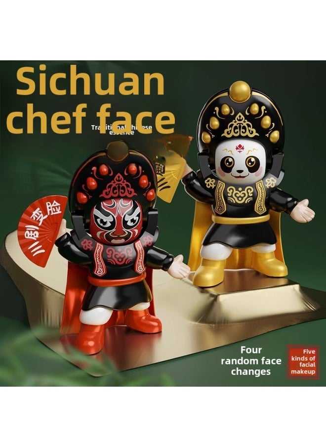 Generic Face-changing Sichuan Opera Doll Toy Peking Opera Facial Mask Panda Doll Doll Ornaments Universal Trendy Sichuan Souvenirs-Color:Xl✅Buy One Get One Free✅Gift Box✅Gold+blue  - Image 3