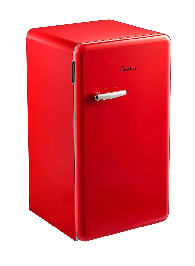 Midea 142L Gross Single Door Retro Style Refrigerator, Compact Size Free Standing, Best For Bedroom, Office & Mini Bar, Freezer Compartment Inside, Quick Cooling & Easy Cleaning 142 L MDRD142SLE32 Red - Image 2