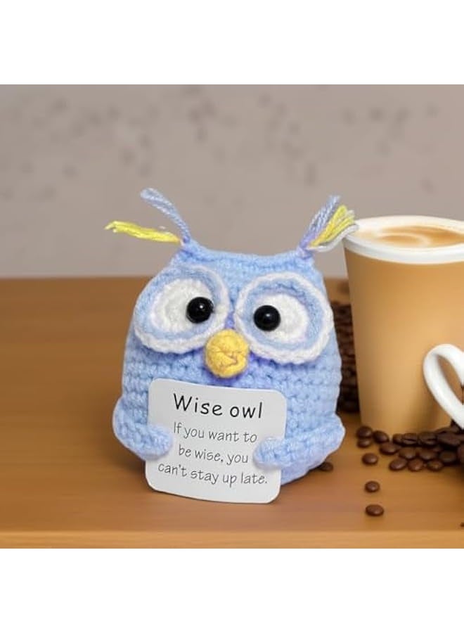 NIBEMINENT Positive Crochet Gifts, Crocheted Emotional Support Animal, Unique Birthday Gift for Shark Lovers Friends Women Men (Blue Owl) - Image 4