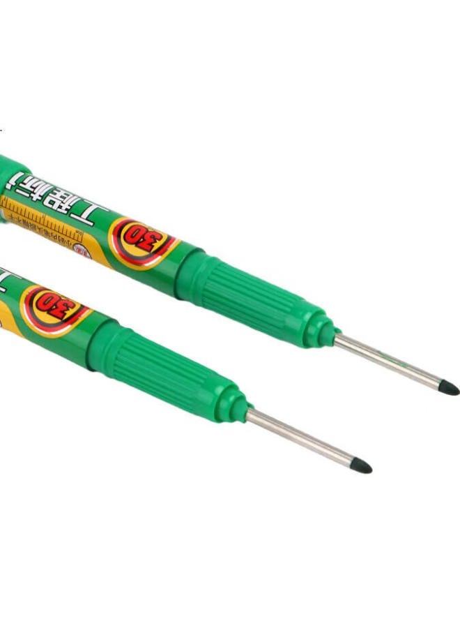 Baoke (Baoke) Mp2935 Long Nib Engineering Marker Pen Oil-Based Multi-Purpose Pen Head Length 30Mm Long Fine Tip Marker Pen Green 12Pcs/Box - Image 2