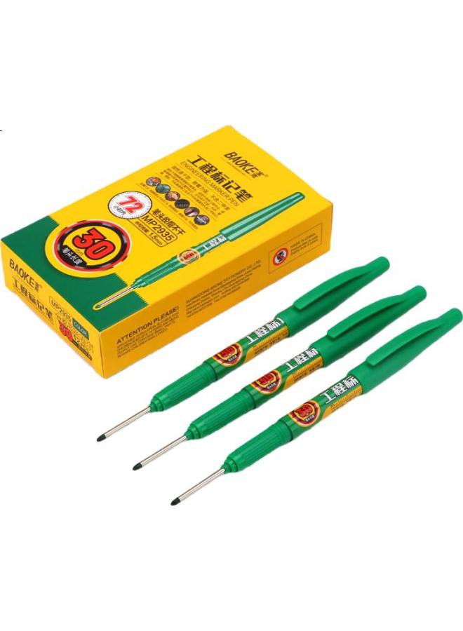 Baoke (Baoke) Mp2935 Long Nib Engineering Marker Pen Oil-Based Multi-Purpose Pen Head Length 30Mm Long Fine Tip Marker Pen Green 12Pcs/Box - Image 3