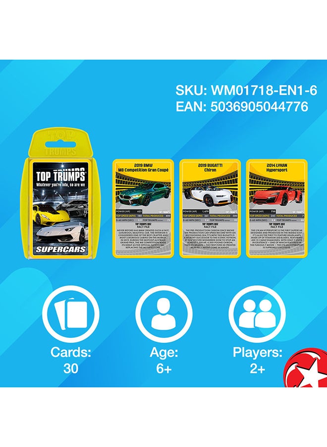 Winning Moves Toptrumps Super Cars Card - Image 2