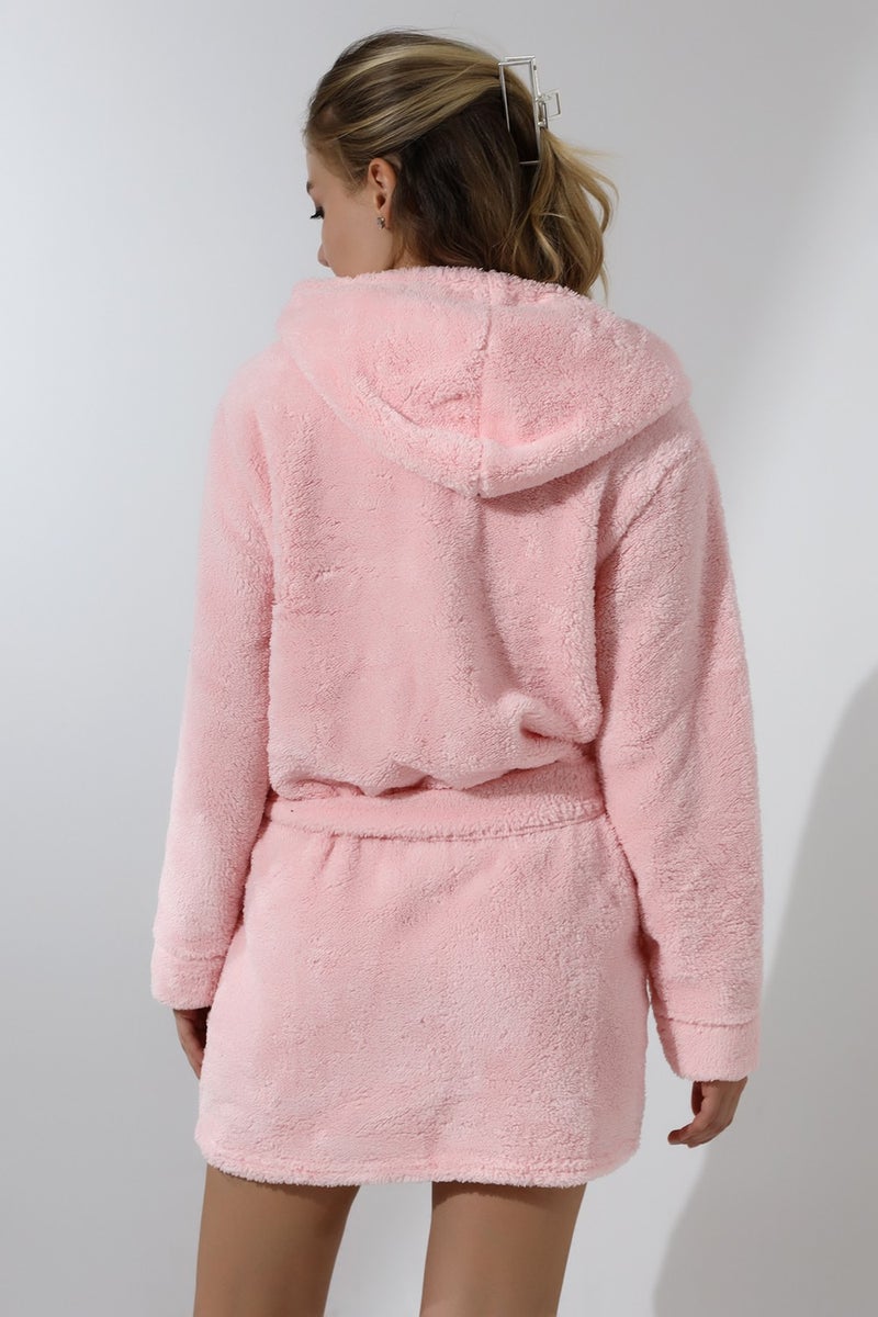 Wordex Fawn 5306 Welsoft Fleece Plush Women's Soft Hooded Dressing Gown - Image 5