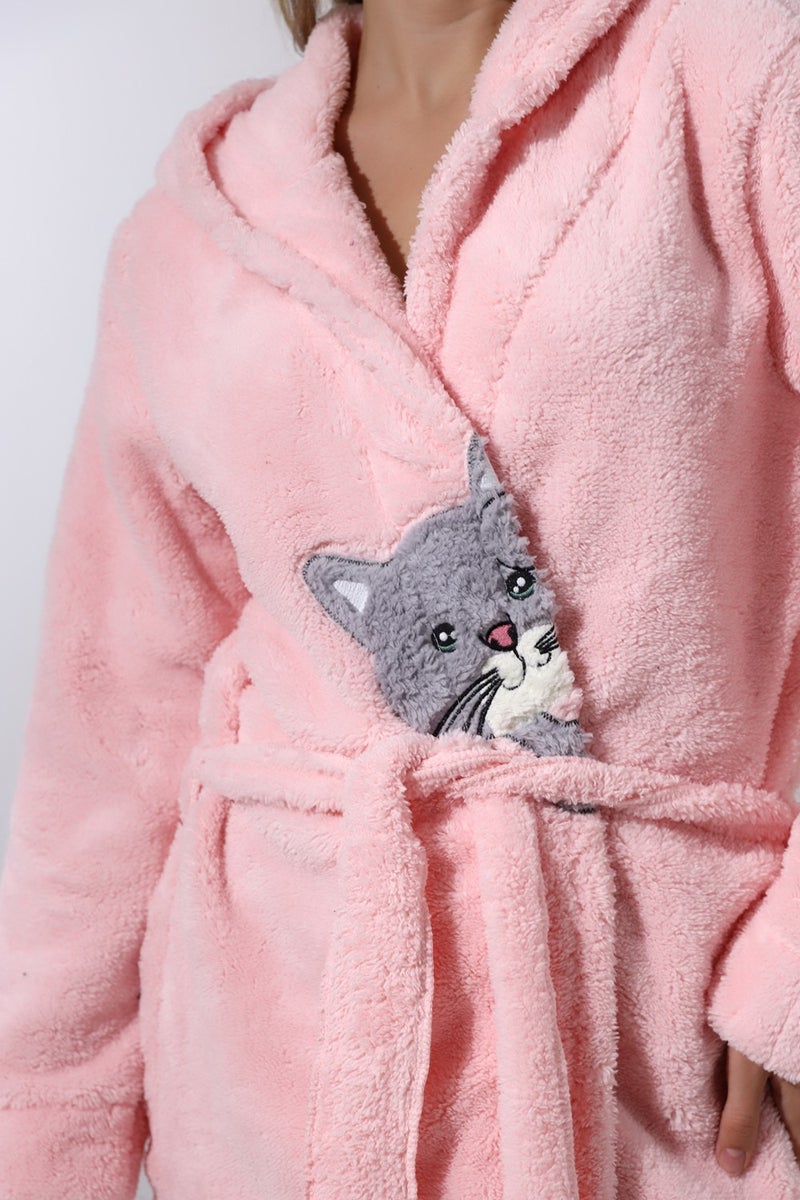 Wordex Fawn 5306 Welsoft Fleece Plush Women's Soft Hooded Dressing Gown - Image 3